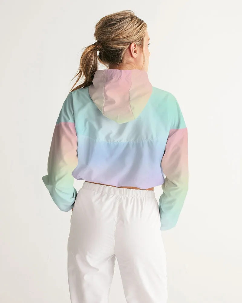 Soft Rainbow Cropped Windbreaker Jacket