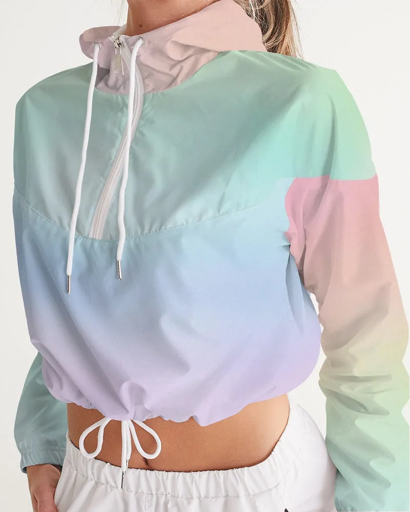 Soft Rainbow Cropped Windbreaker Jacket