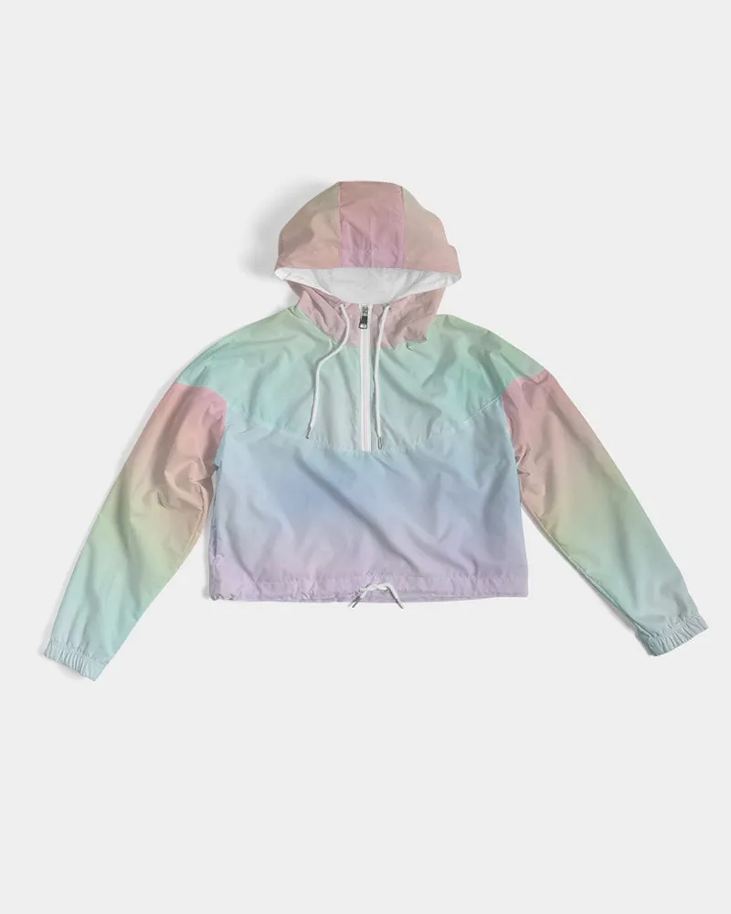 Soft Rainbow Cropped Windbreaker Jacket