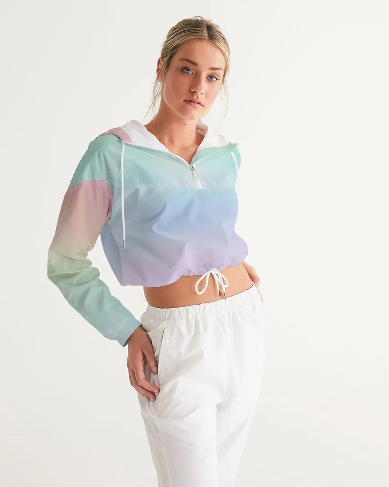 Soft Rainbow Cropped Windbreaker Jacket