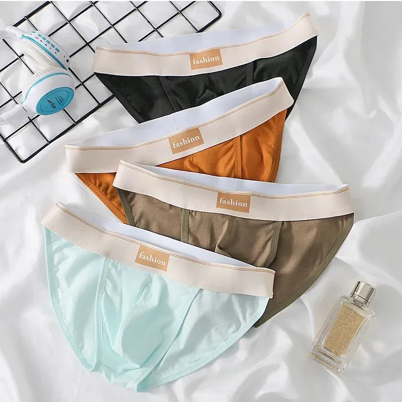 Solid Cotton Polyester Low Rise Brief