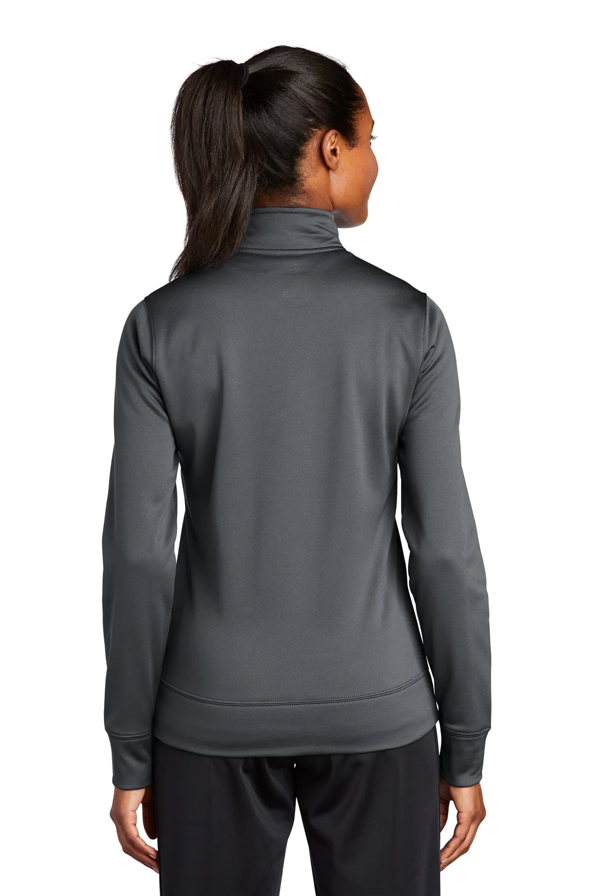 Sport-Tek Ladies Sport-Wick Fleece Branded Full-Zip Jackets, Dark Smoke Grey