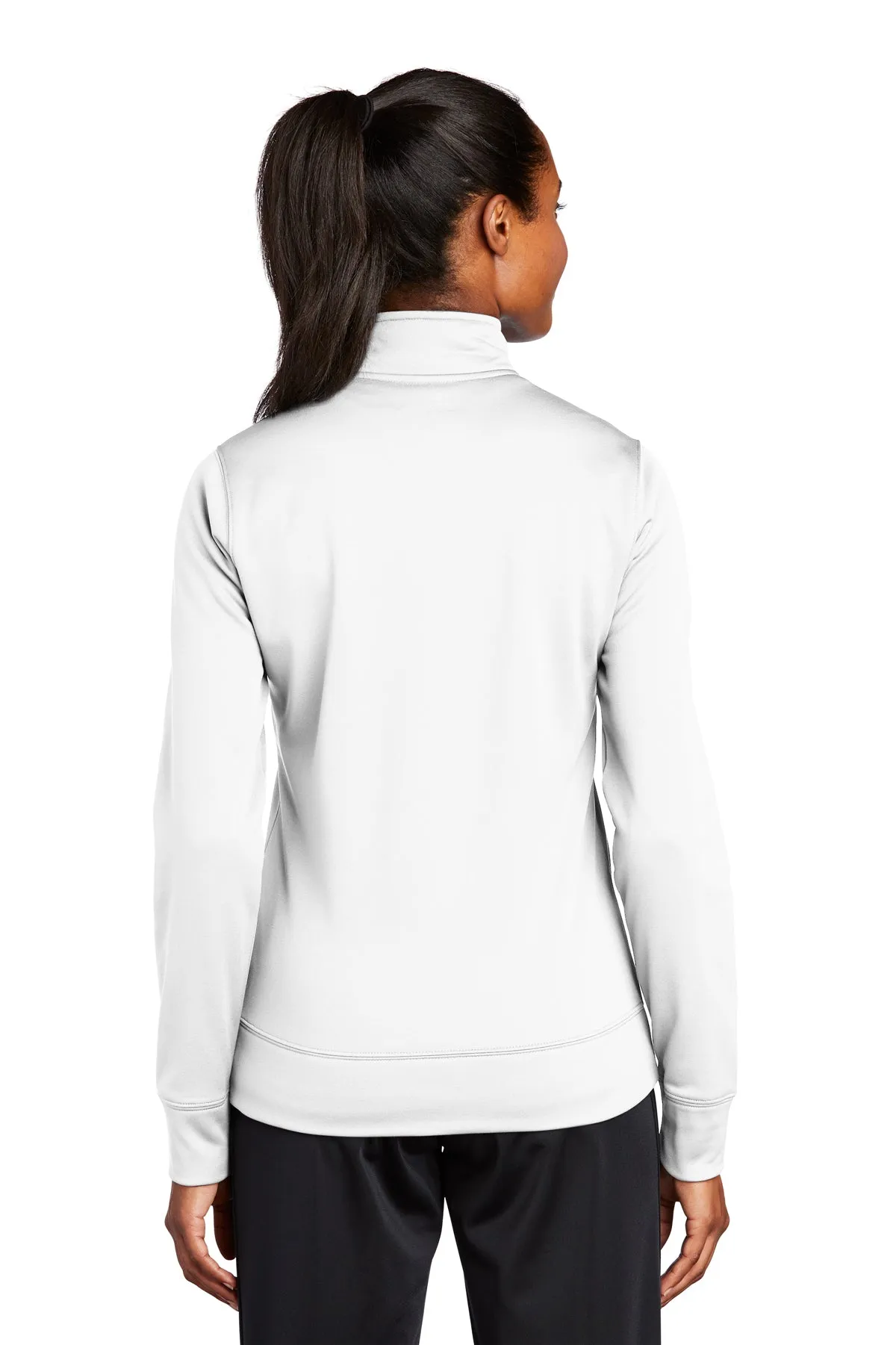 Sport-Tek Ladies Sport-Wick Fleece Customized Full-Zip Jackets, White