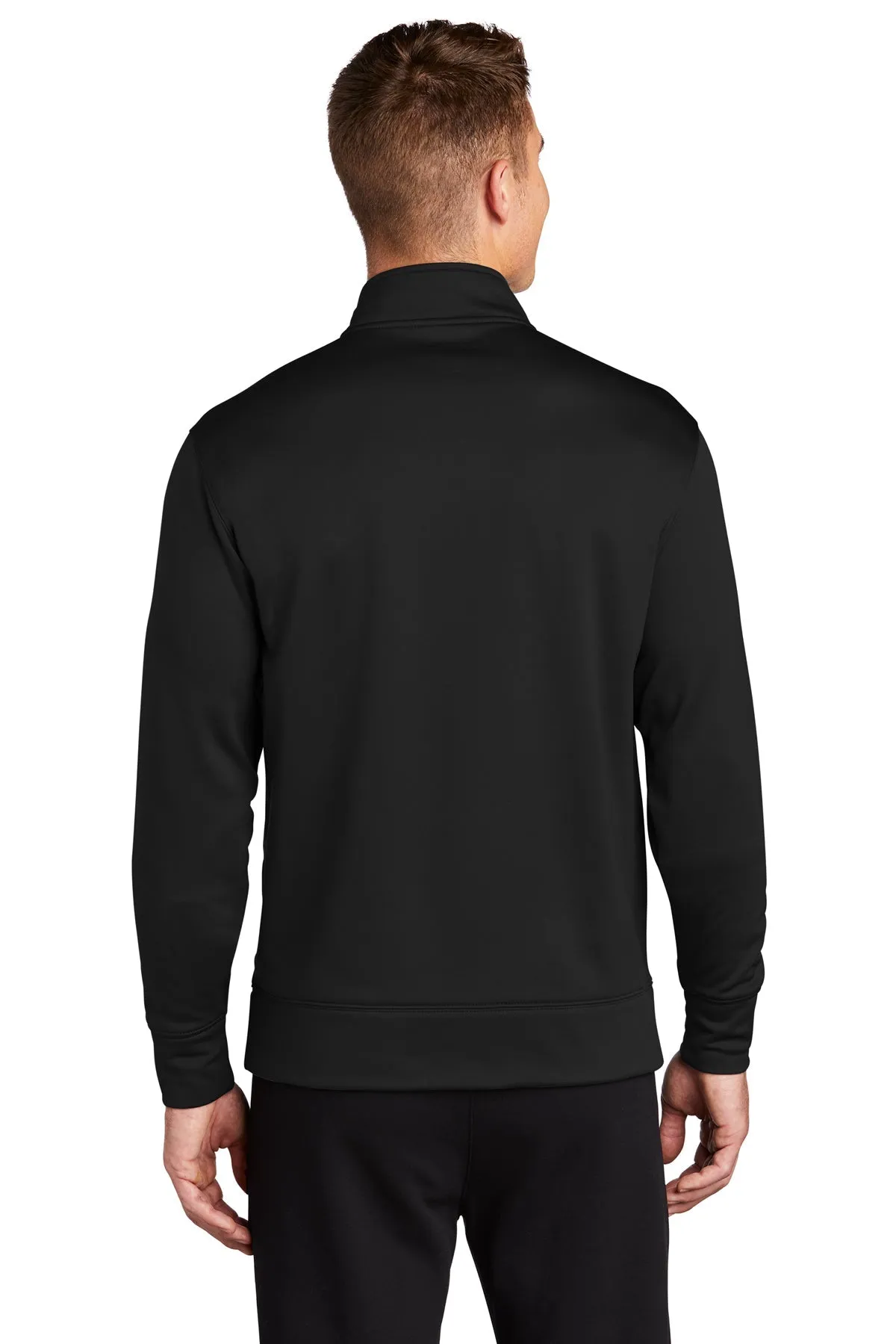 Sport-Tek Sport-Wick Fleece Branded Full-Zip Jackets, Black