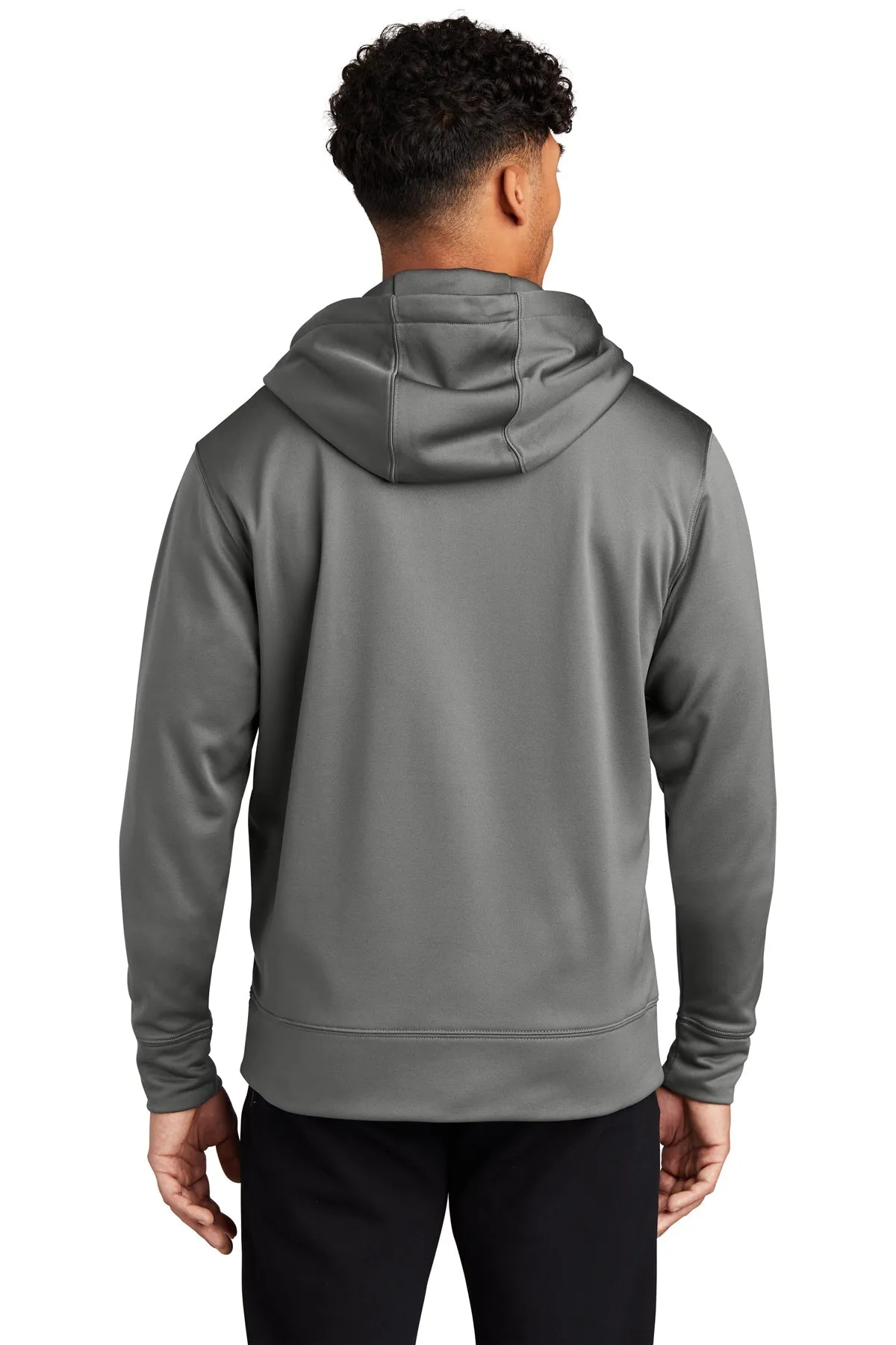 Sport-Tek Sport-Wick Fleece Custom Full-Zip Hooded Jackets, Dark Smoke Grey