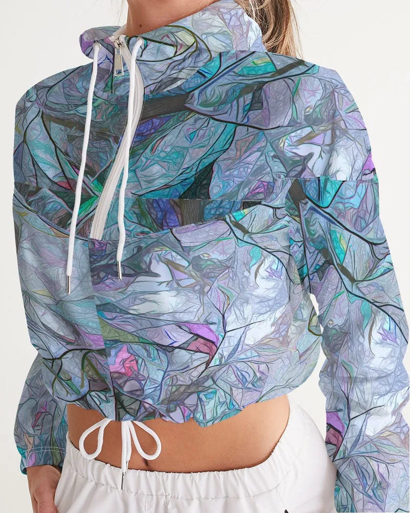 Stained Glass Fashion Cropped Windbreaker