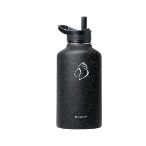 Stainless Steel Water Bottle with 3 Lid | Starry Black | 64oz