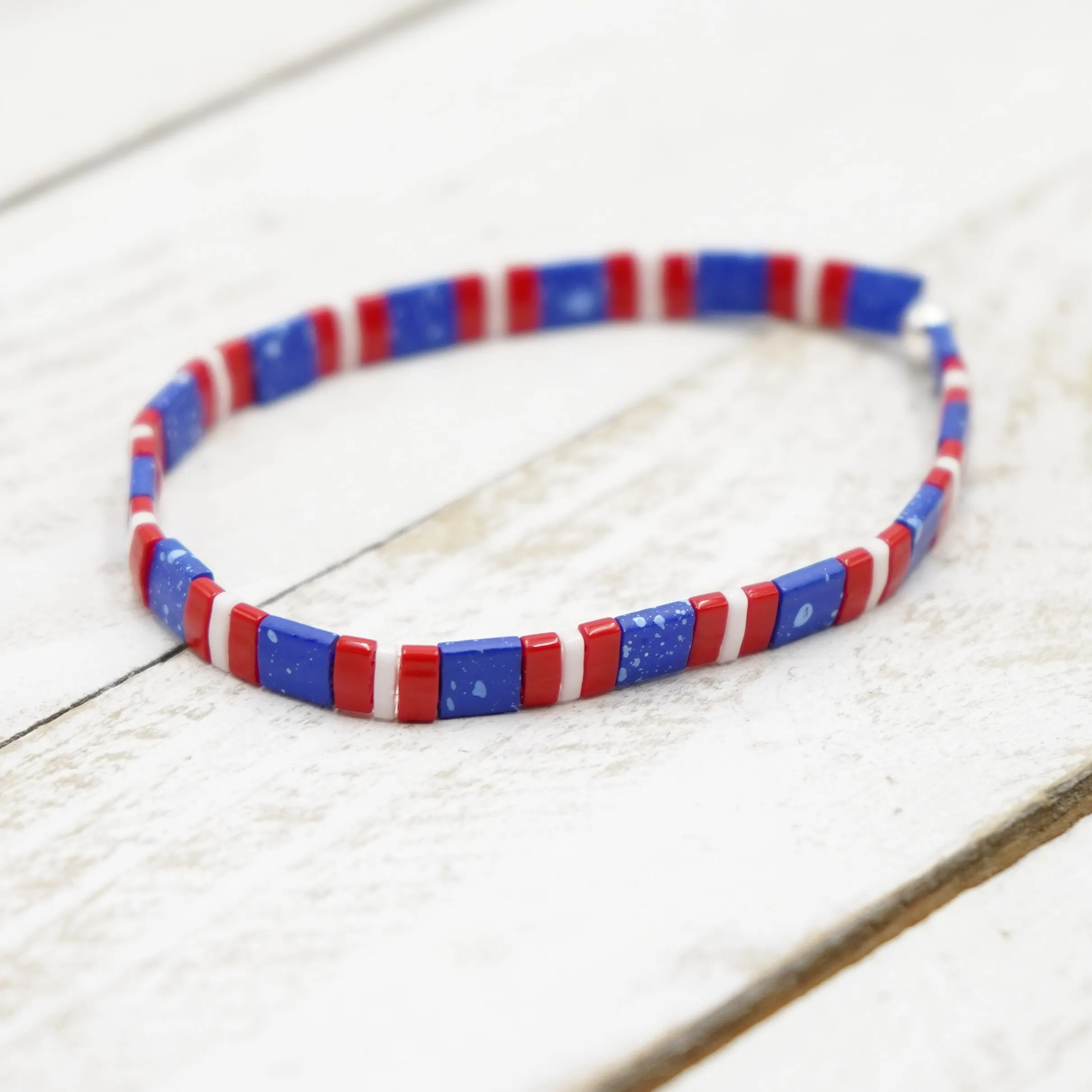 STARS & STRIPES - Tila Bead Bracelet Stack