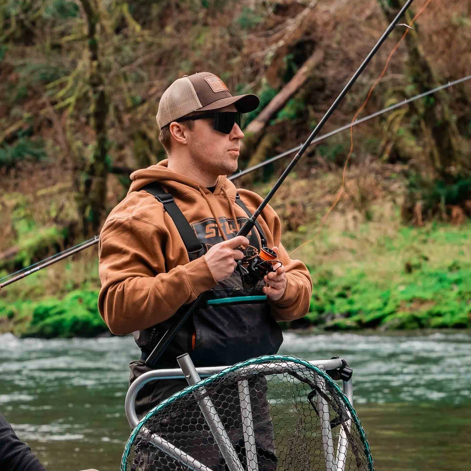 STLHD Men's Yuba River Saddle Brown Premium Hoodie