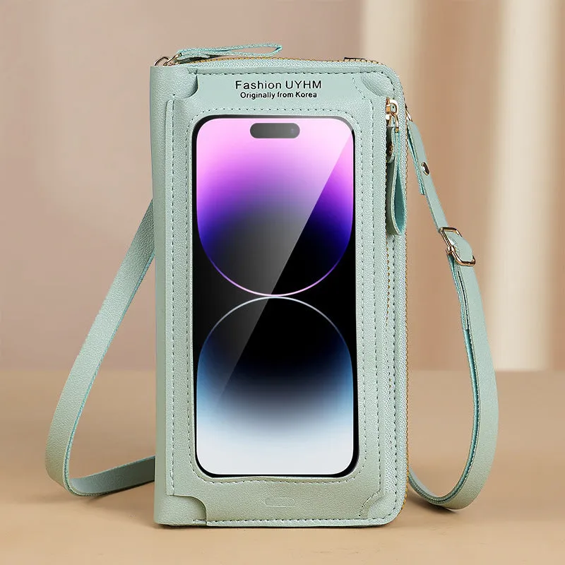 Stylish Touch Screen Crossbody Cell Phone Purse - Quick Access, Secure Anti-Theft Design - Durable Faux Leather with Clear View Window - Versatile Single Shoulder Mini Bag for Fashion-Forward Women