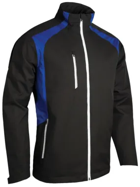 SUNDERLAND Valberg Zip Front Stretch Waterproof Golf Jacket - Mens - Black / Electric Blue / White