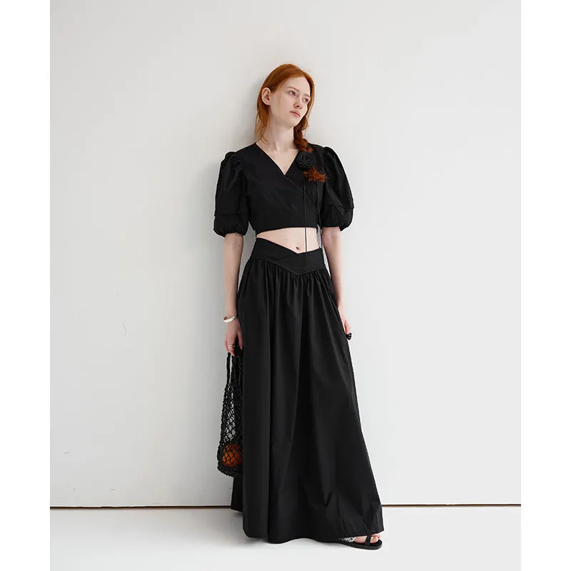 Textile Song Fried Street Anti-Aging Fashion Mature Women Suit Summer Brown Capable Graceful and Fashionable Two-Piece Long Dress