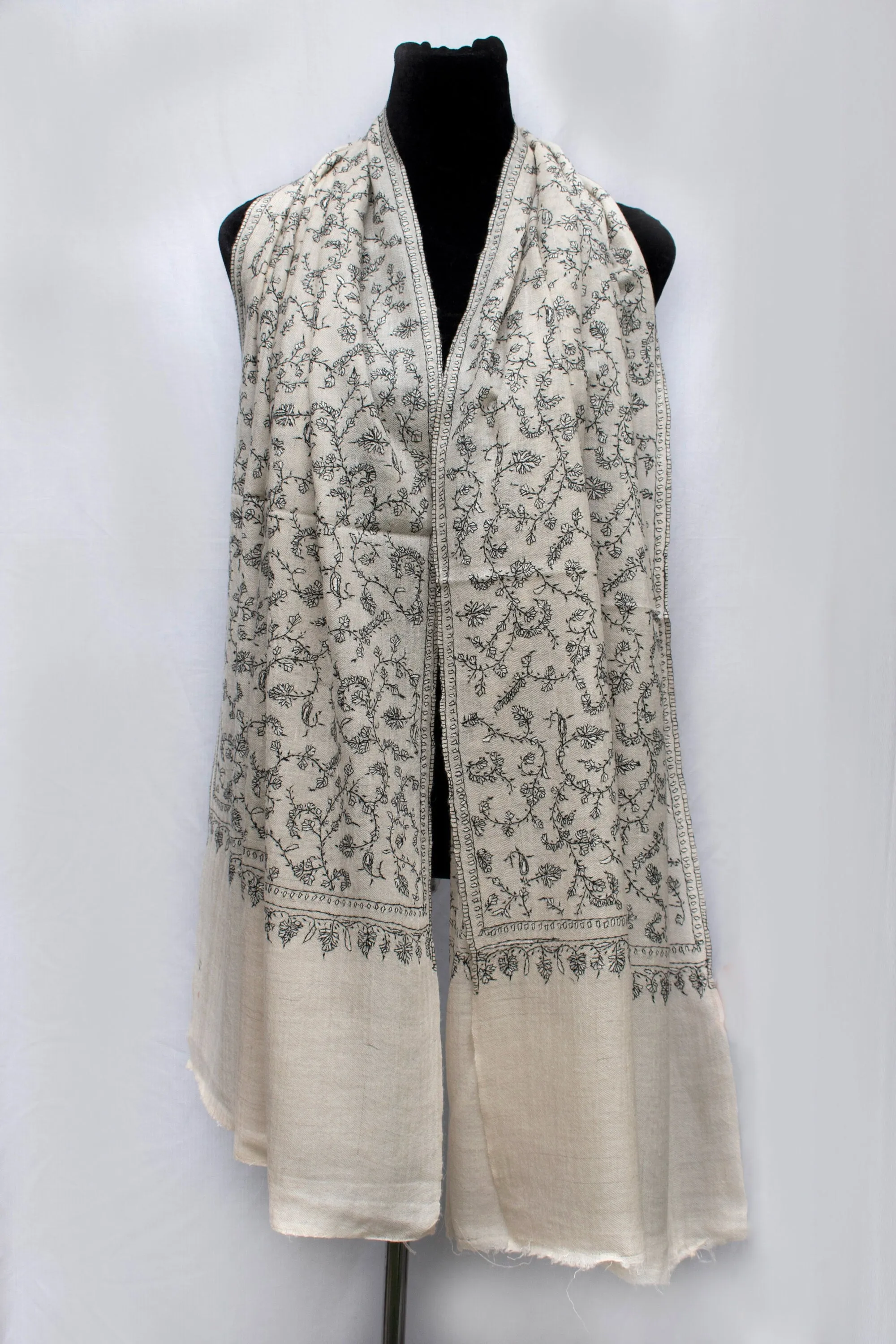 THE GREAT WINTERSALE Sozni Pure Pashmina Scarf Cashmere Wrap Jali, Handwoven, Handloom, Hand Embroidered