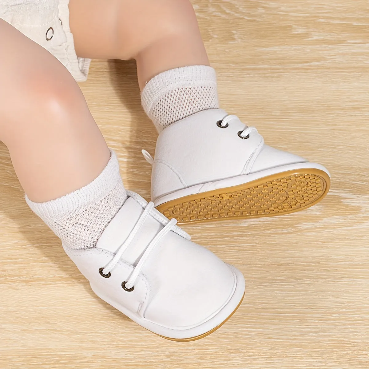 Toddler Baby Sneakers, Anti Slip Rubber Sole Lace Up Ankle Boots Winter New