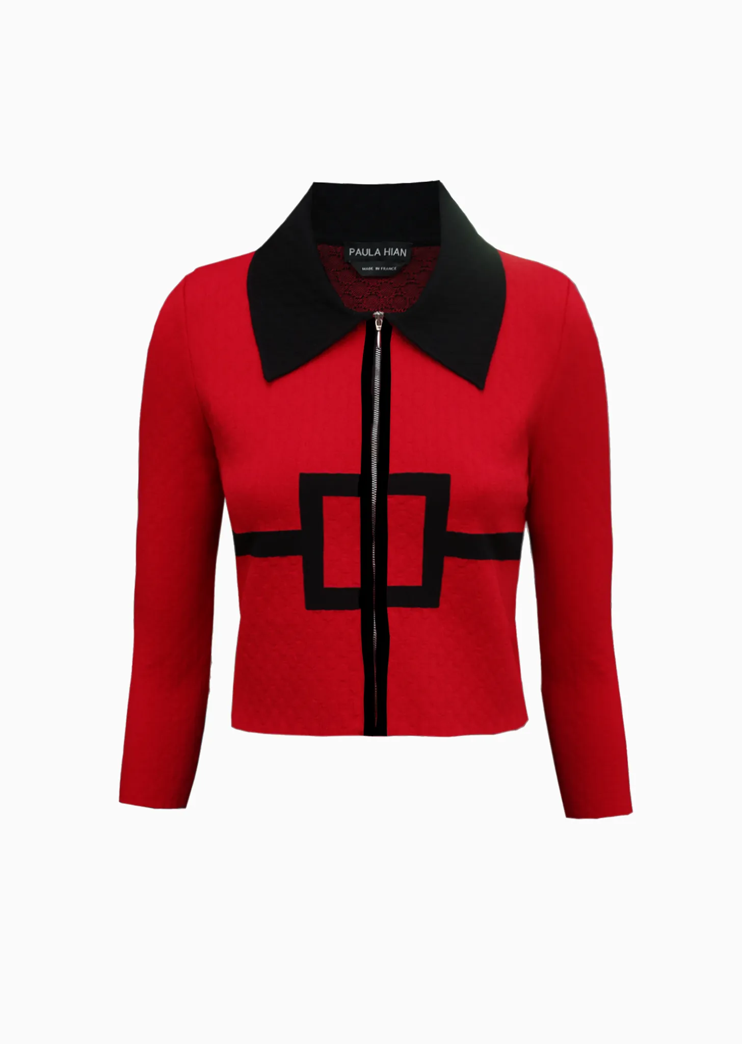 Toinette – Cropped Geo Jacket with Collar