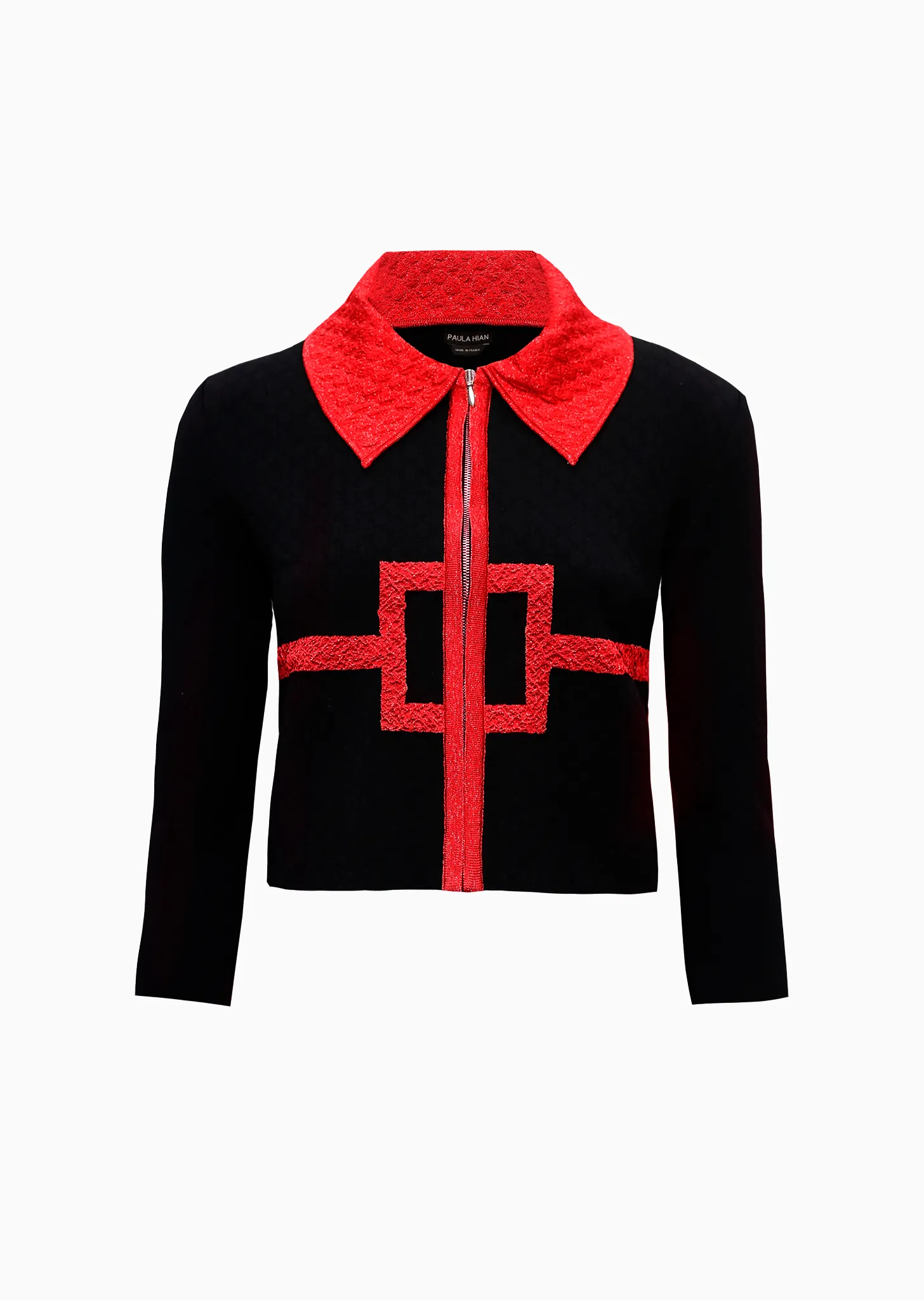 Toinette – Cropped Geo Jacket with Collar