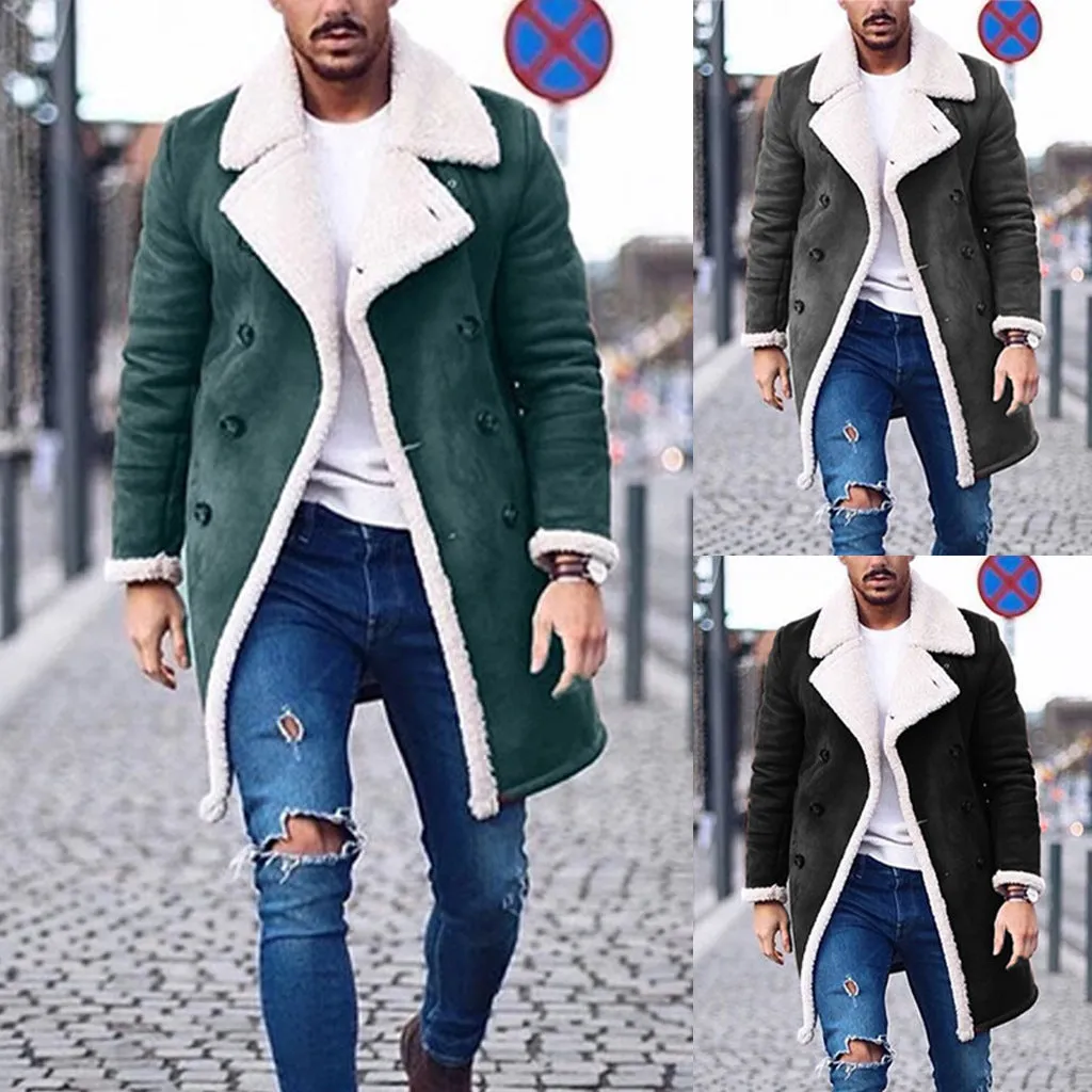 Toleet winter outfits Black Friday Cyber Monday Christmas New Winter Polar Fleece Composite Suede Men's Warm Jacket