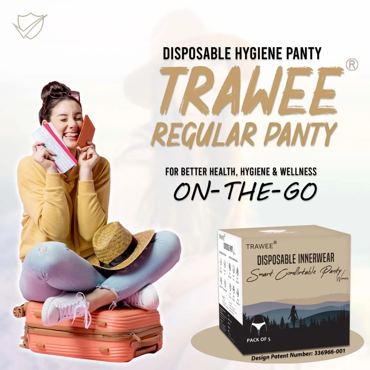 Trawee Travel Disposable Panty for Comfort & Versatility, 6 Sizes Pack of 5