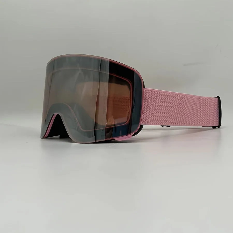 Trendy Cylindrical Frame Ski Goggles with Double-Layer Anti-Fog Lens - Perfect for Snowboarding, Skating & High-Altitude Skiing,