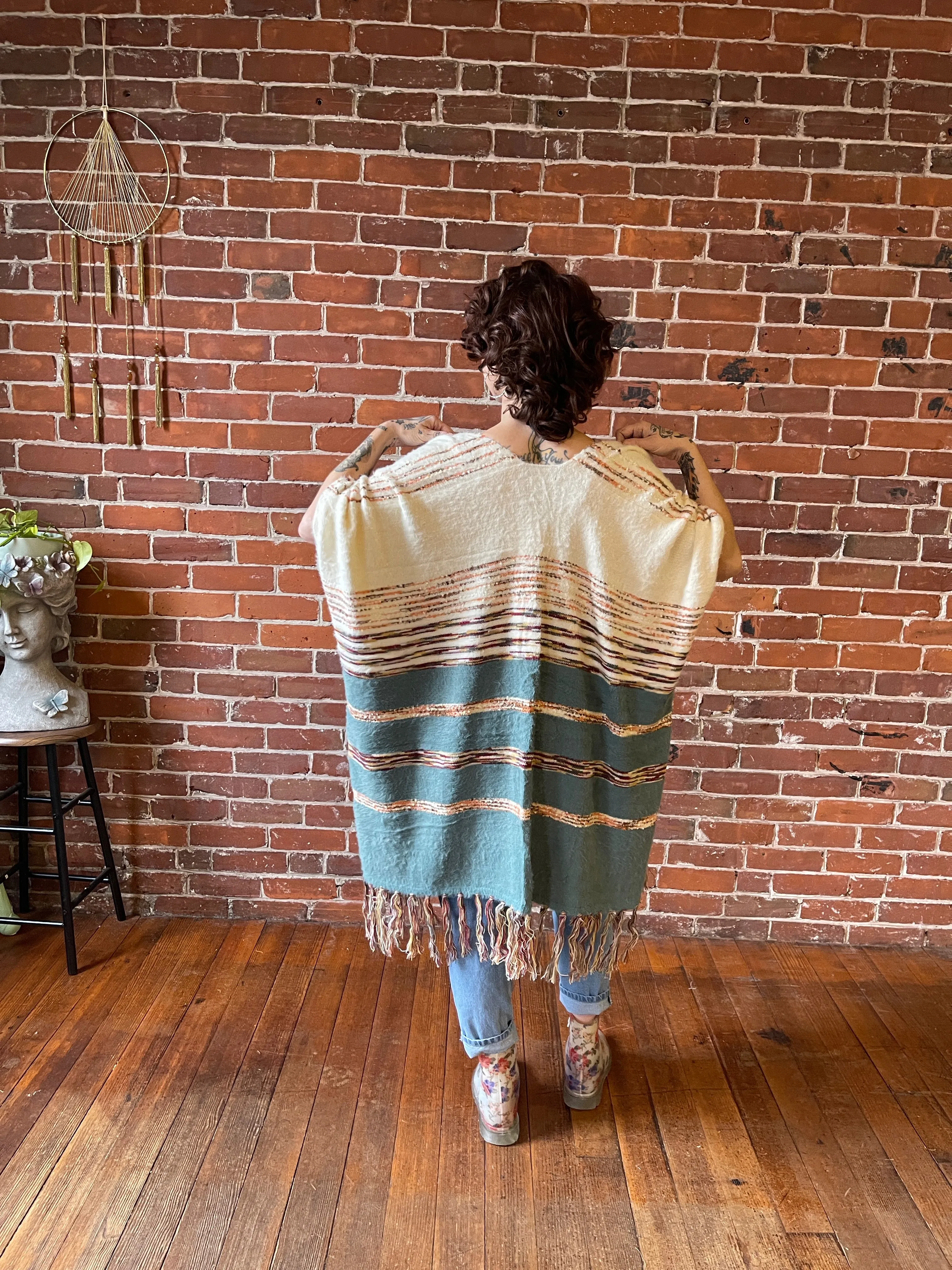 Turquoise Dreams Fringe Sweater