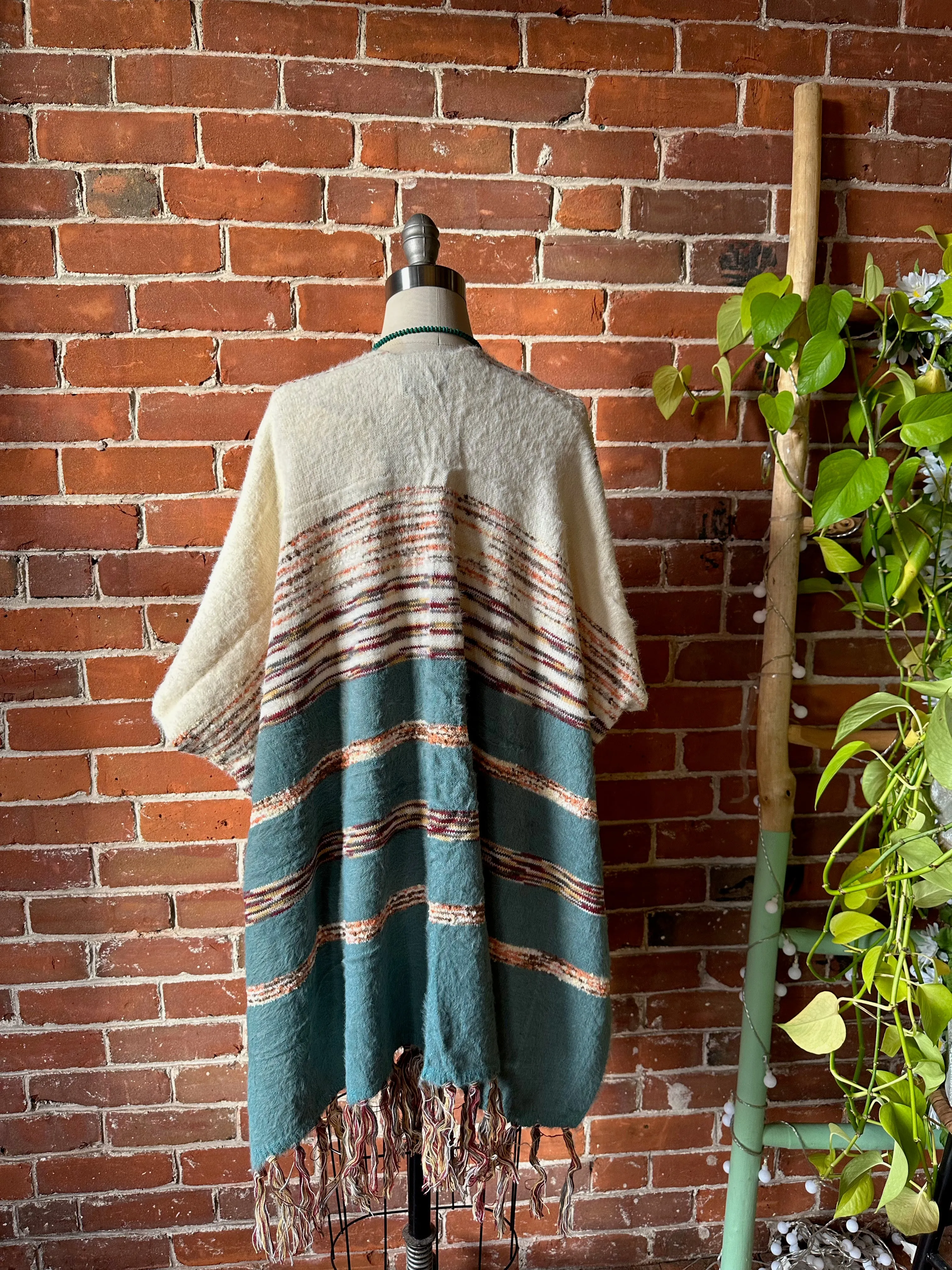 Turquoise Dreams Fringe Sweater