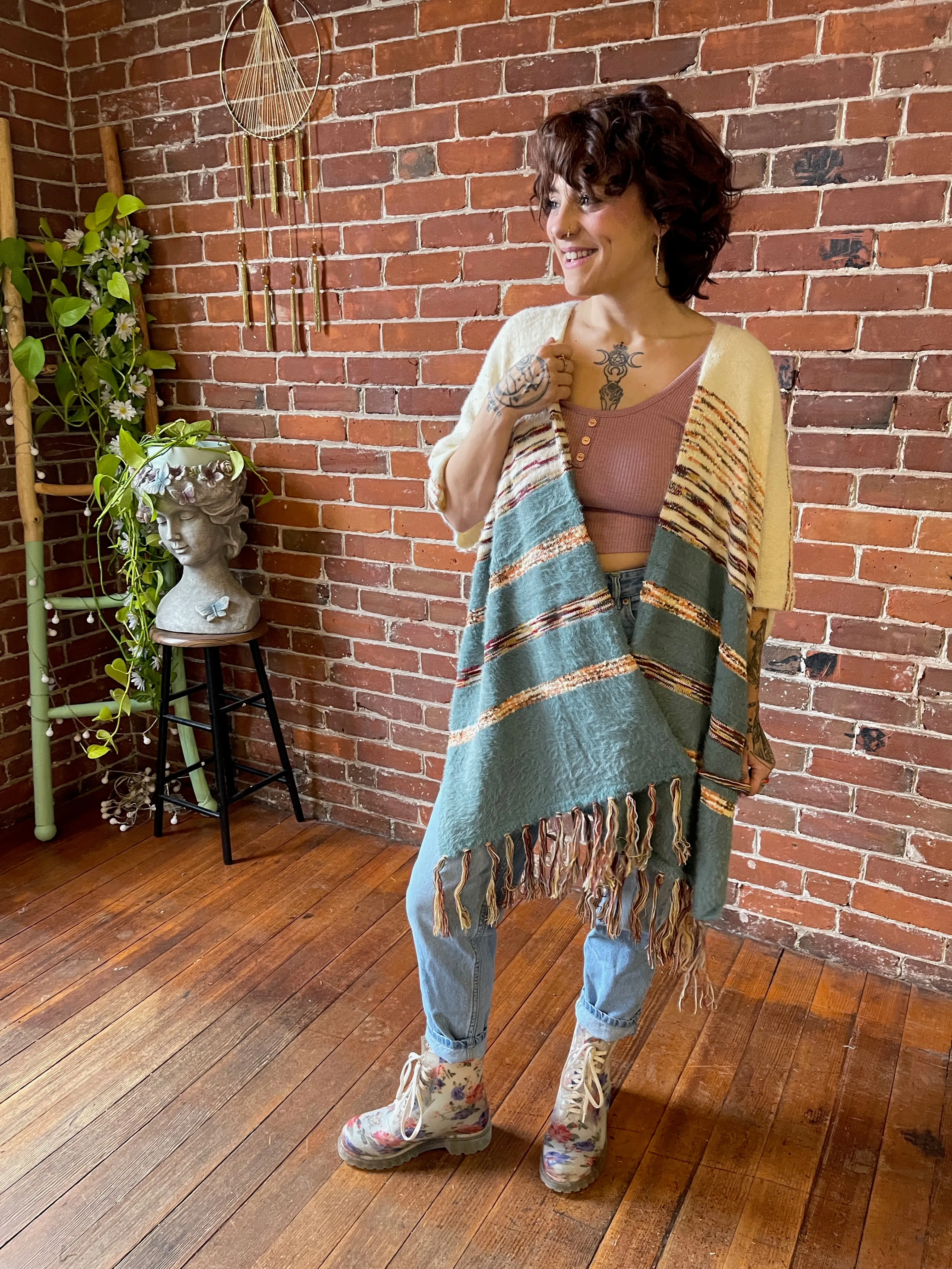 Turquoise Dreams Fringe Sweater