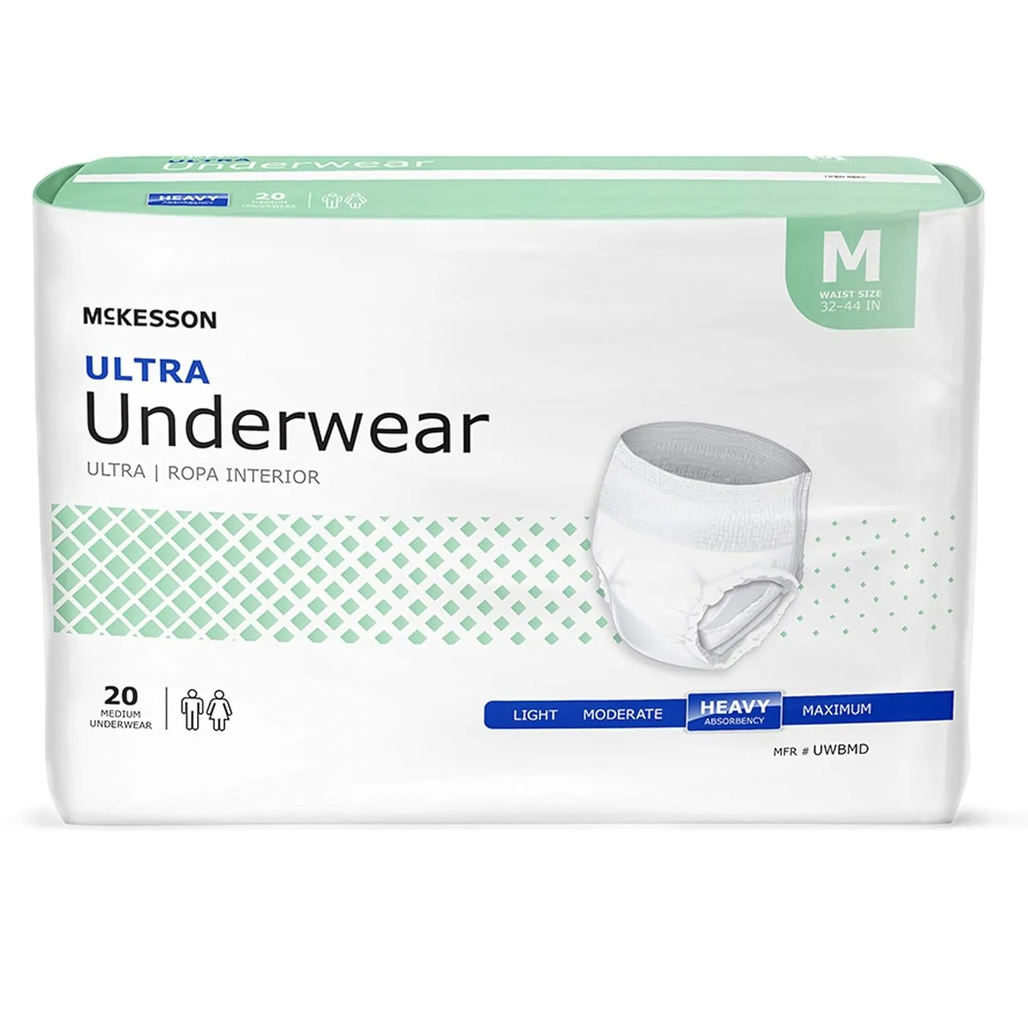 Unisex Adult Absorbent Underwear McKesson Ultra Pull On with Tear Away Seams Disposable Heavy Absorbency