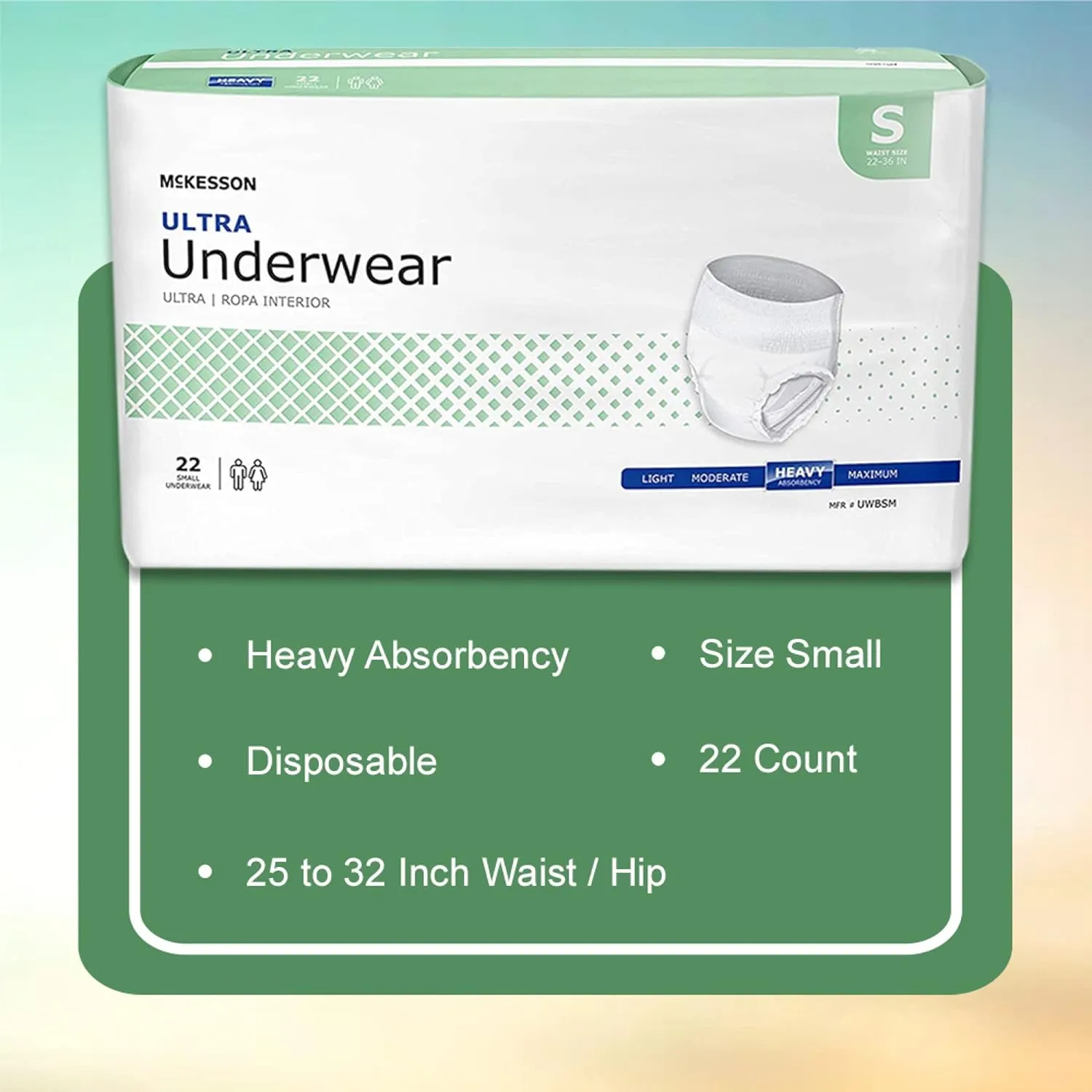 Unisex Adult Absorbent Underwear McKesson Ultra Pull On with Tear Away Seams Disposable Heavy Absorbency