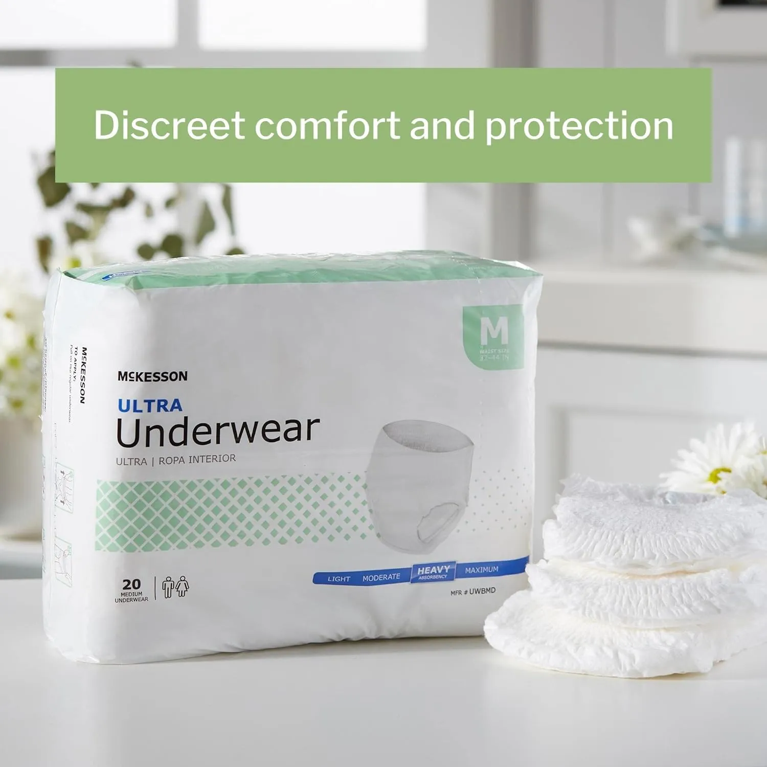 Unisex Adult Absorbent Underwear McKesson Ultra Pull On with Tear Away Seams Disposable Heavy Absorbency