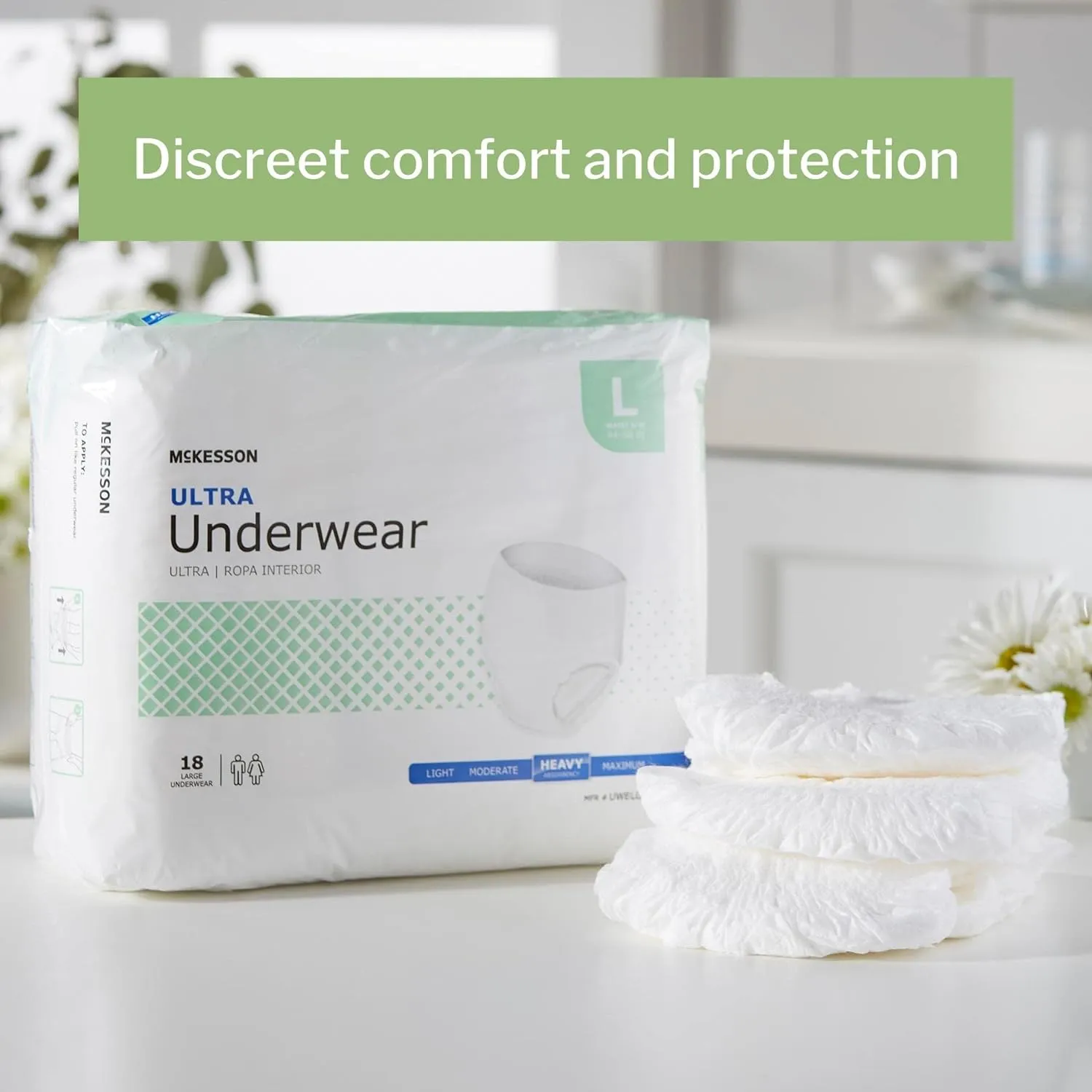 Unisex Adult Absorbent Underwear McKesson Ultra Pull On with Tear Away Seams Disposable Heavy Absorbency