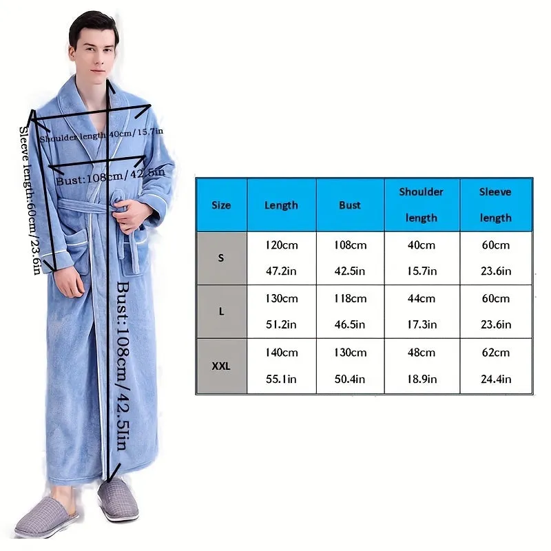 Unisex Extra Long Thick Plush Fleece Bathrobe, Super Soft Breathable Warm Flannel Spa Robe with Shawl Collar, Couples Matching Winter Home Wear, Non-Shedding Anti-Static, Machine Washable - Space Theme