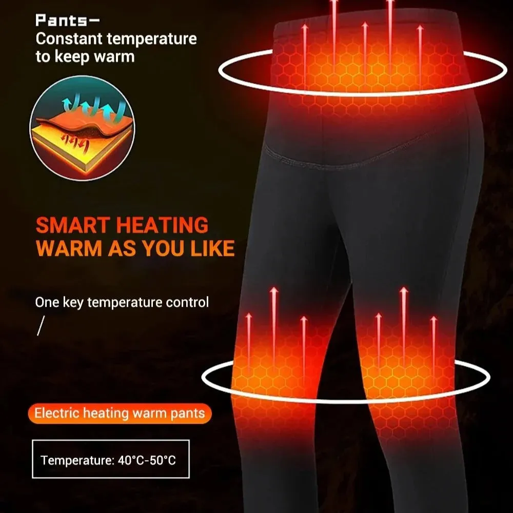 USB Heated Thermal Underwear Set - 3 Temperature Settings | Winter Warming Base Layer for Women