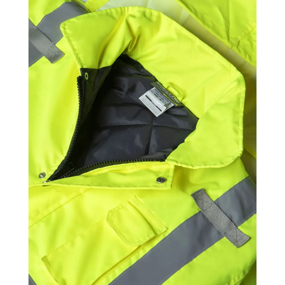 Utility Pro Hi Vis Quilt Lined Bomber Yellow / Orange Class 3 Safety Jacket - UHV562