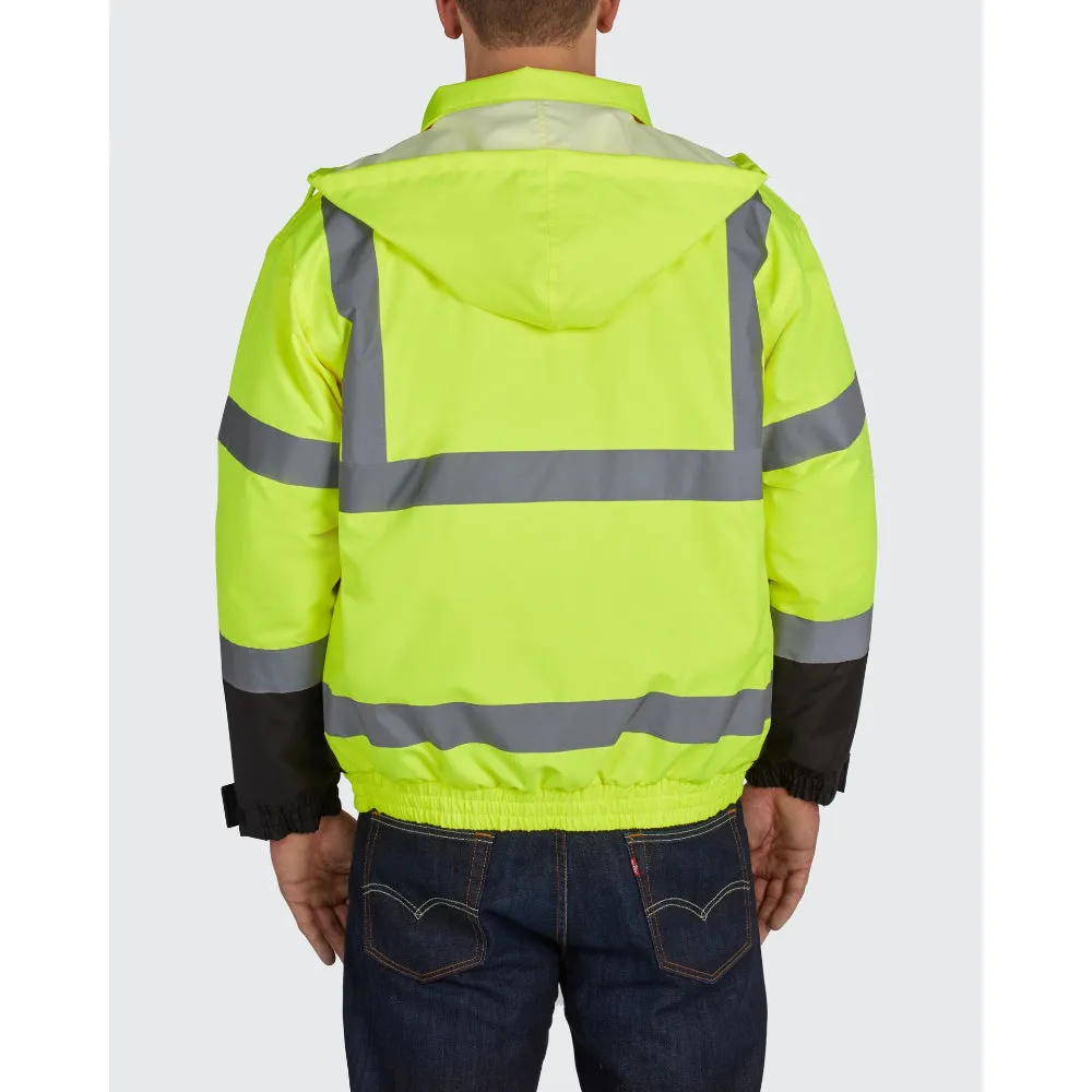 Utility Pro Hi Vis Quilt Lined Bomber Yellow / Orange Class 3 Safety Jacket - UHV562