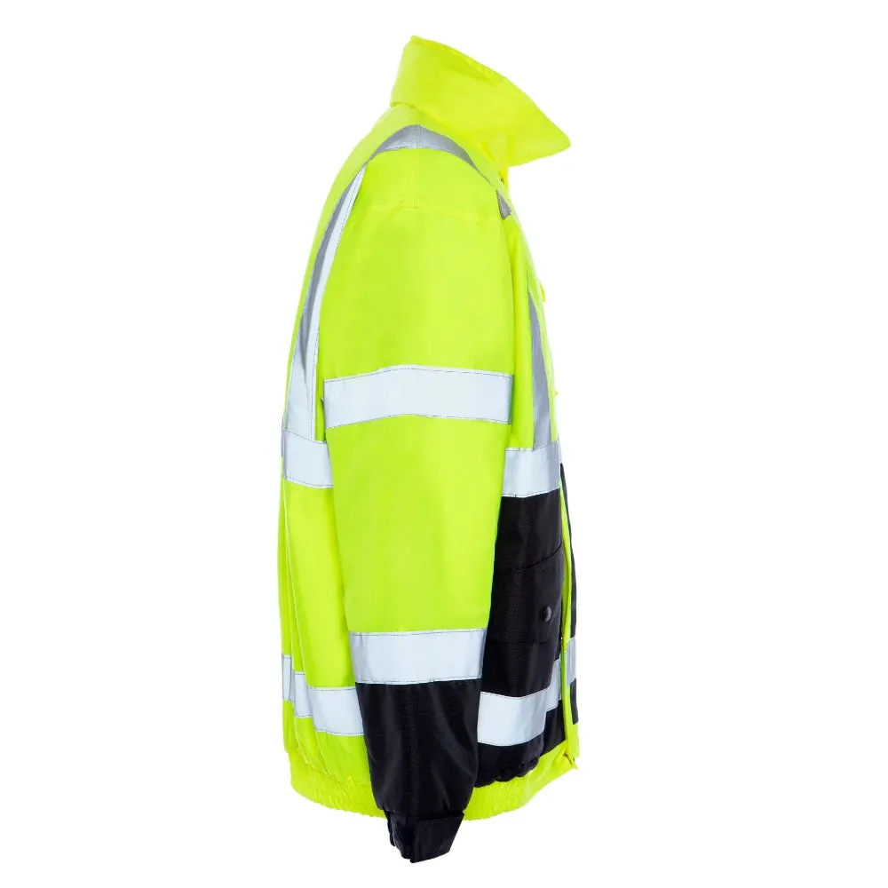 Utility Pro Hi Vis Quilt Lined Bomber Yellow / Orange Class 3 Safety Jacket - UHV562