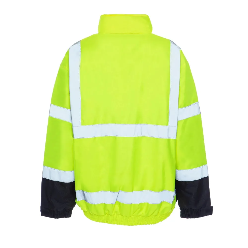 Utility Pro Hi Vis Quilt Lined Bomber Yellow / Orange Class 3 Safety Jacket - UHV562