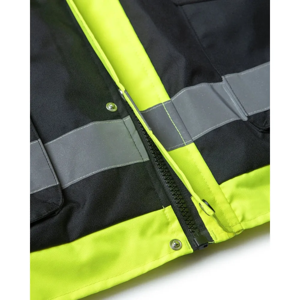 Utility Pro Hi Vis Quilt Lined Bomber Yellow / Orange Class 3 Safety Jacket - UHV562