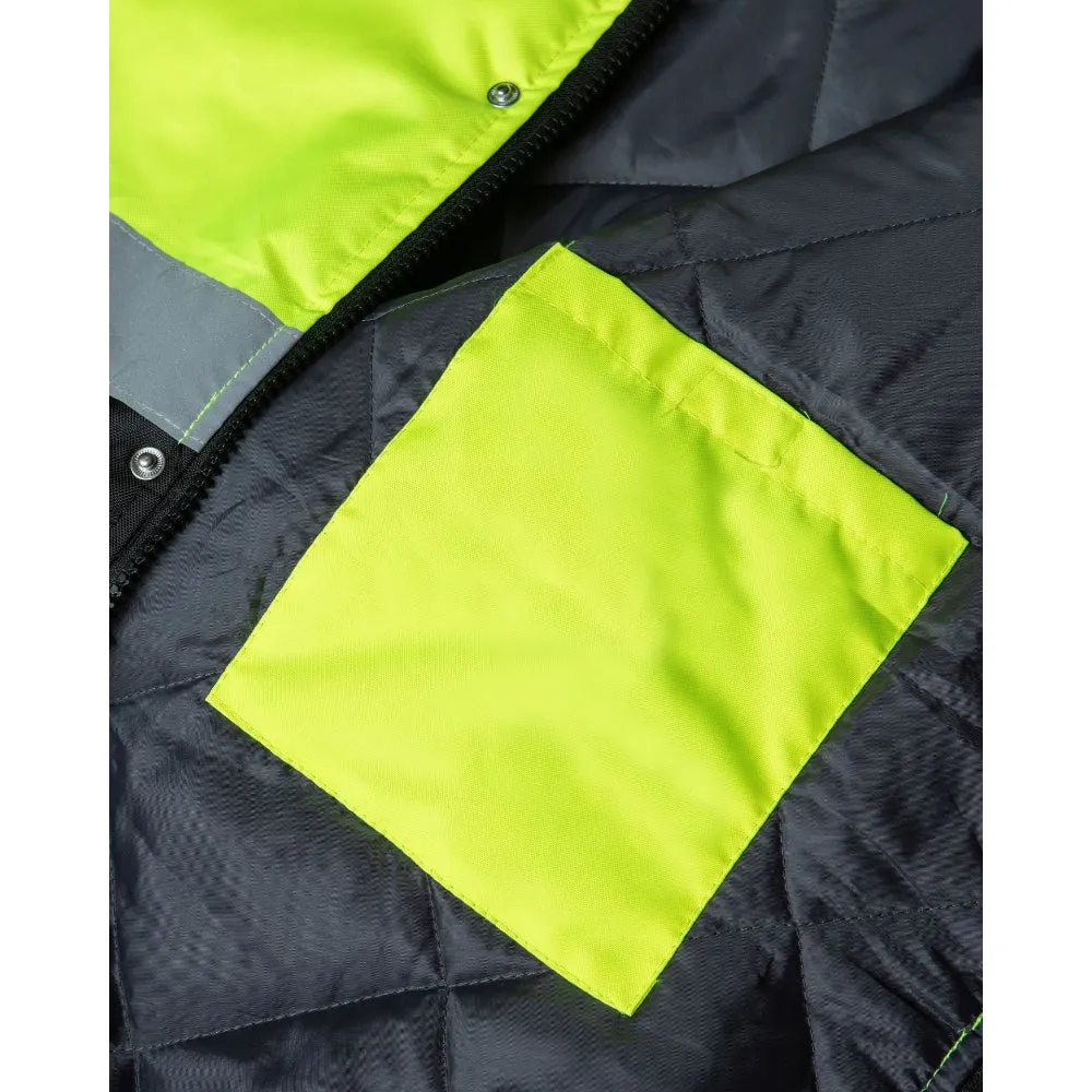 Utility Pro Hi Vis Quilt Lined Bomber Yellow / Orange Class 3 Safety Jacket - UHV562