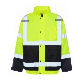 Utility Pro Hi Vis Quilt Lined Bomber Yellow / Orange Class 3 Safety Jacket - UHV562