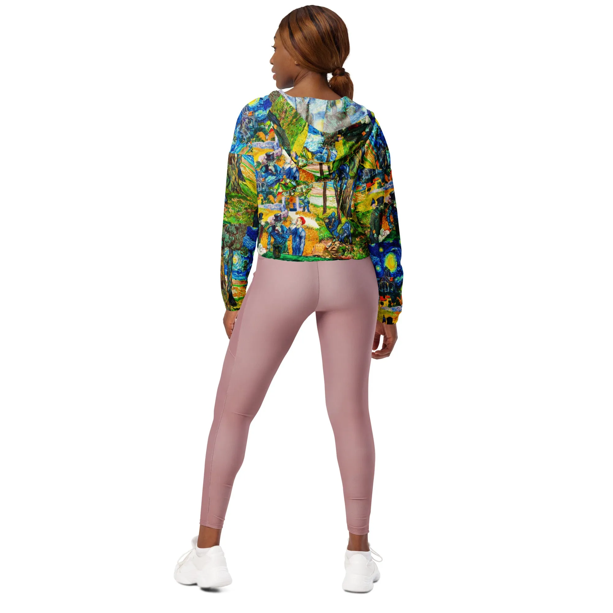 Van Gogh Collage Women’s cropped windbreaker