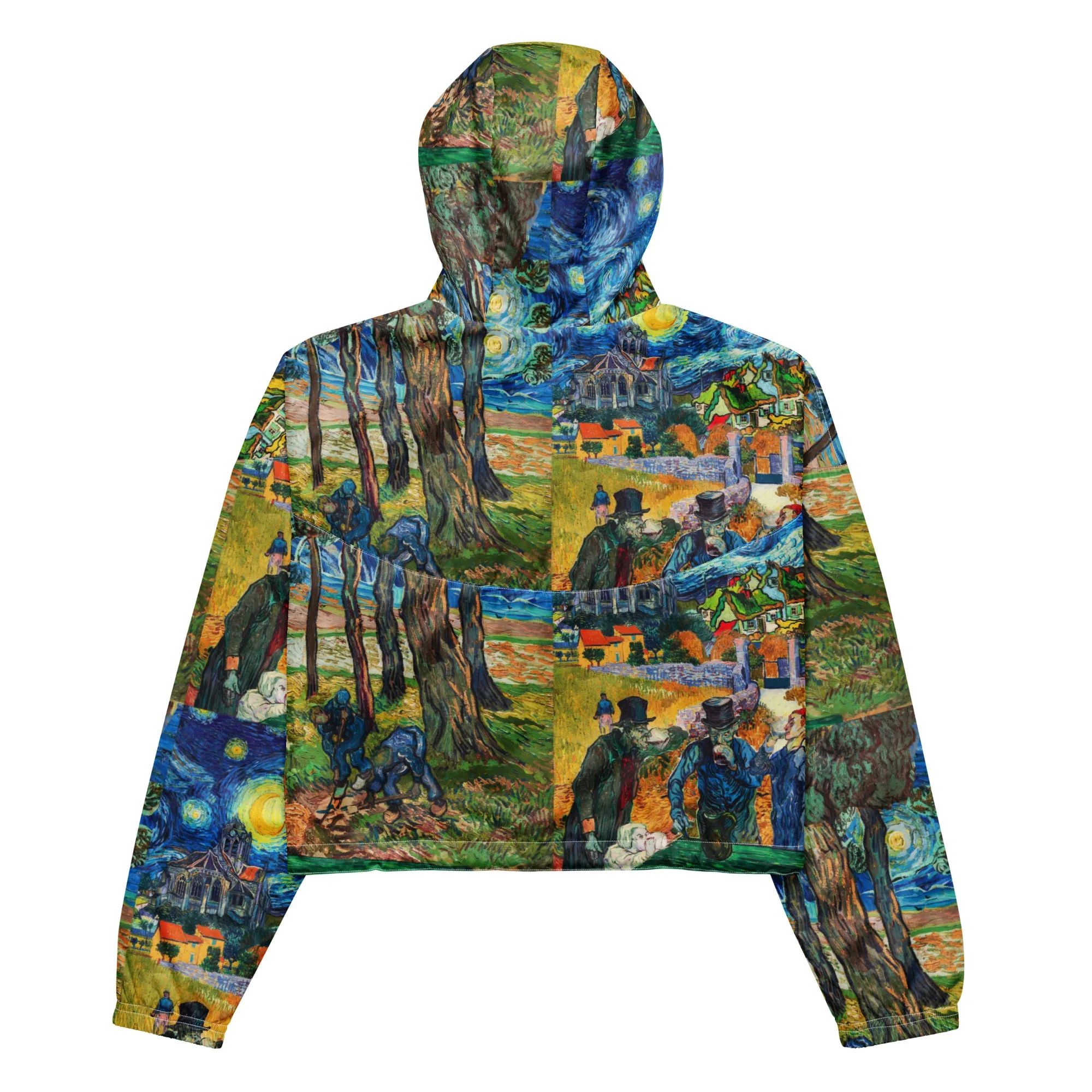 Van Gogh Collage Women’s cropped windbreaker