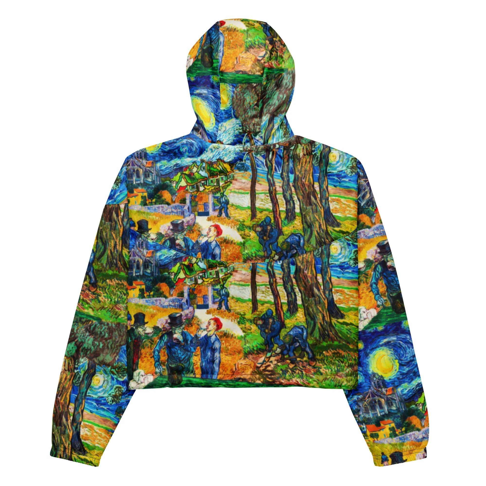 Van Gogh Collage Women’s cropped windbreaker