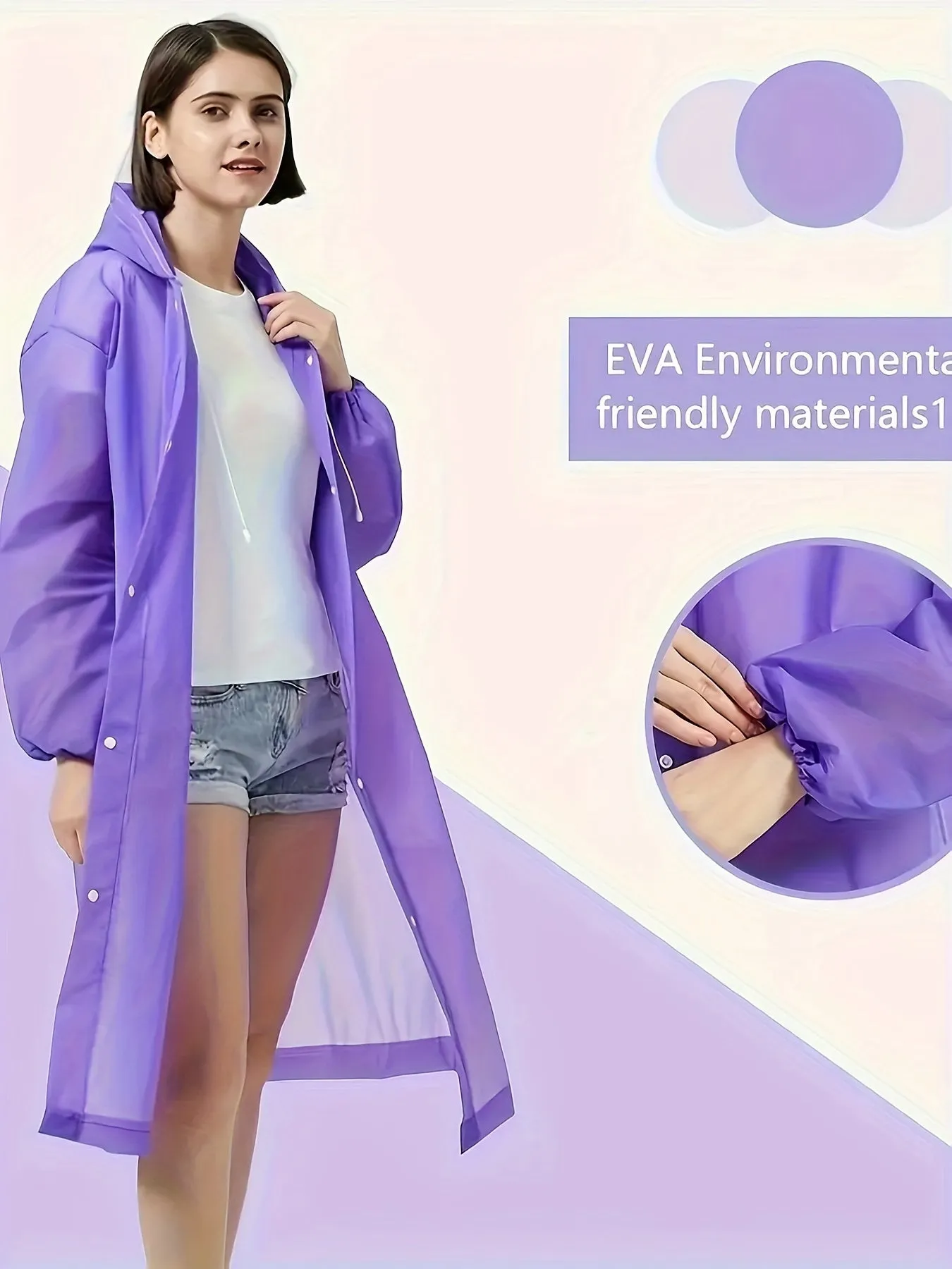 Variety Of Reusable Hooded Raincoats, EVA Ponchos, Lightweight Raincoats, Waterproof Rain Gear, Women's Outdoor Clothing