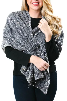 Velvet and Sequin Keyhole Wrap