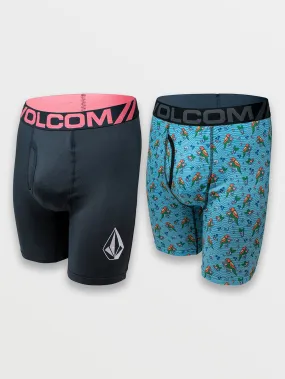 Volcom 2pk Mesh Boxer Brief - Black Solid   Parrot Print