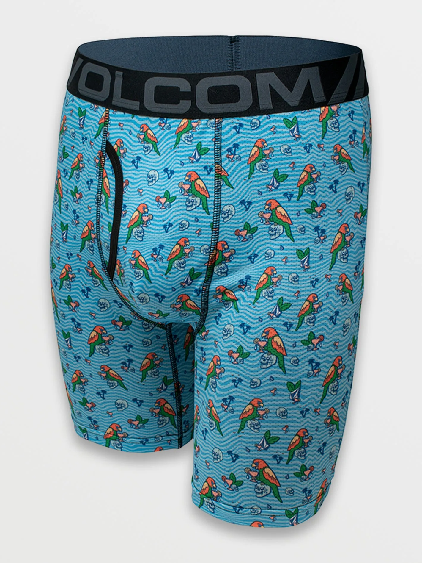 Volcom 2pk Mesh Boxer Brief - Black Solid   Parrot Print