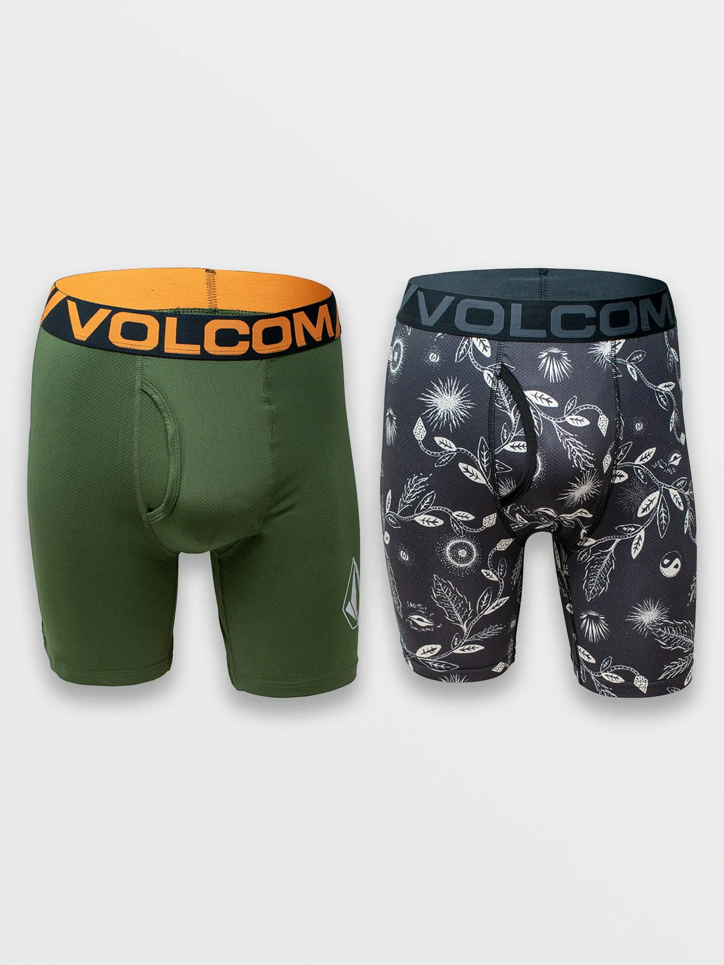 Volcom 2pk Mesh Boxer Brief - Military Solid   Floral Print