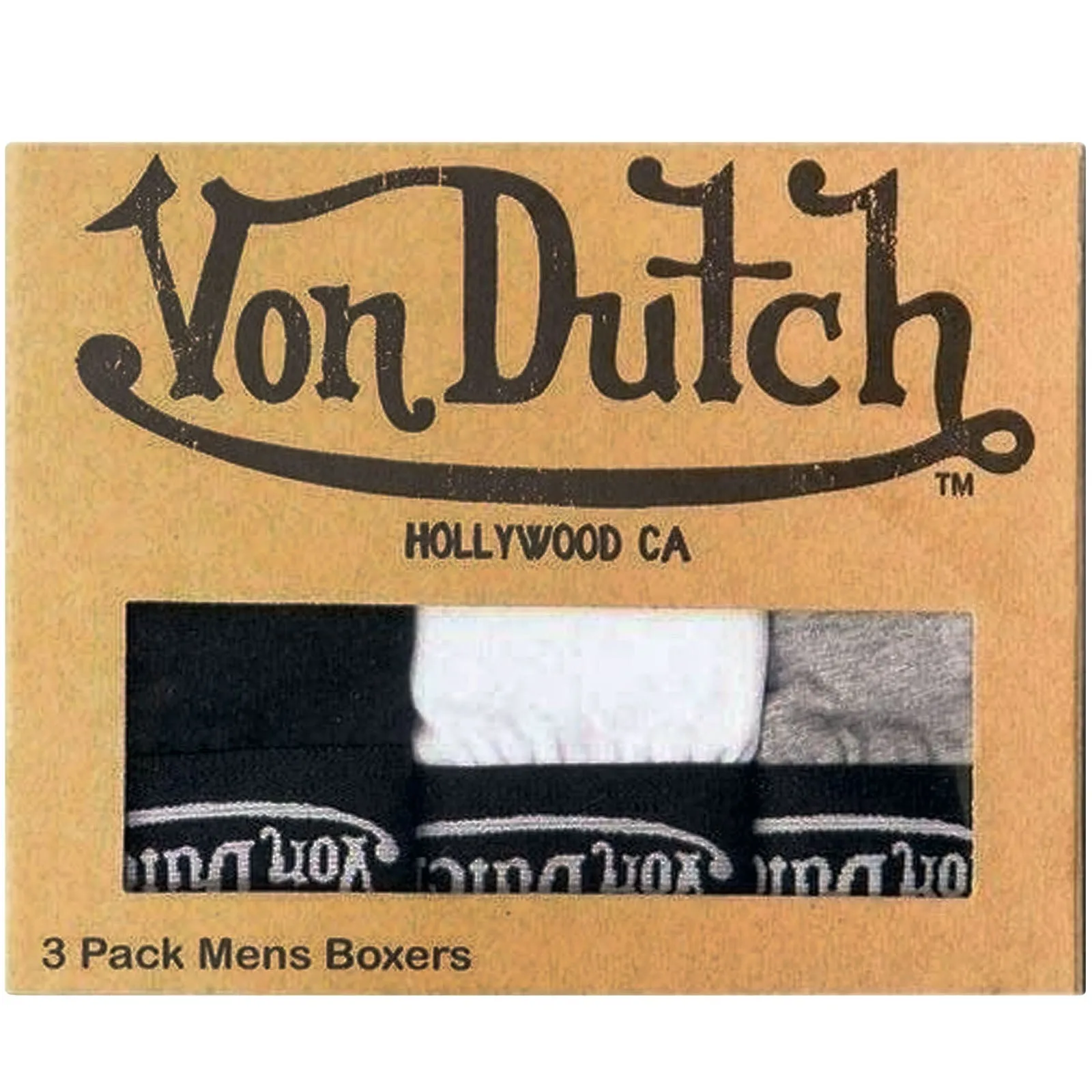 Von Dutch Mens 3 Pack Cotton Boxer Shorts - Assorted