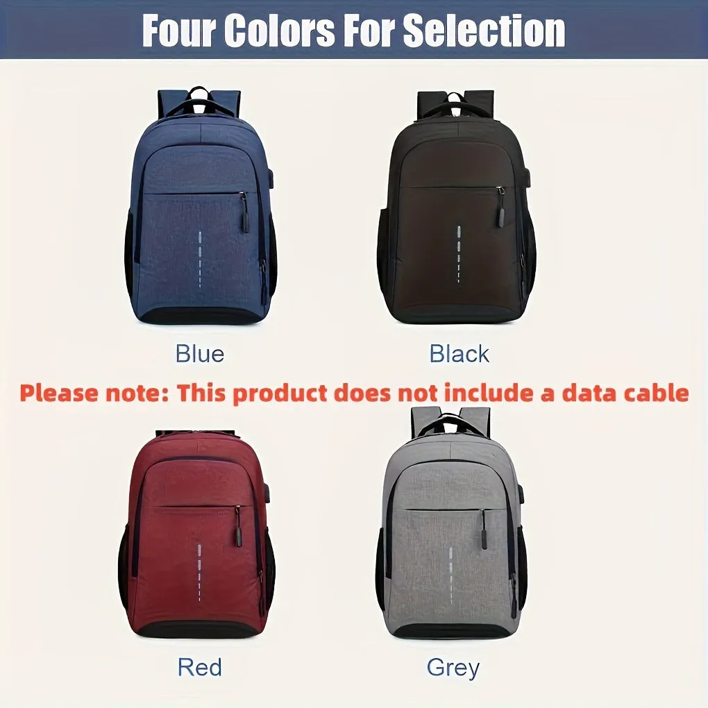 Waterproof Men'S Business Backpack - Large Capacity, Tsa-Compliant, 15.6" Laptop Compartment, Durable Polyester With Hard Shell