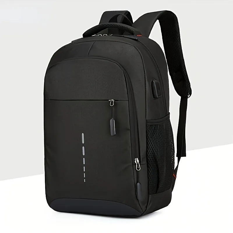 Waterproof Men'S Business Backpack - Large Capacity, Tsa-Compliant, 15.6" Laptop Compartment, Durable Polyester With Hard Shell